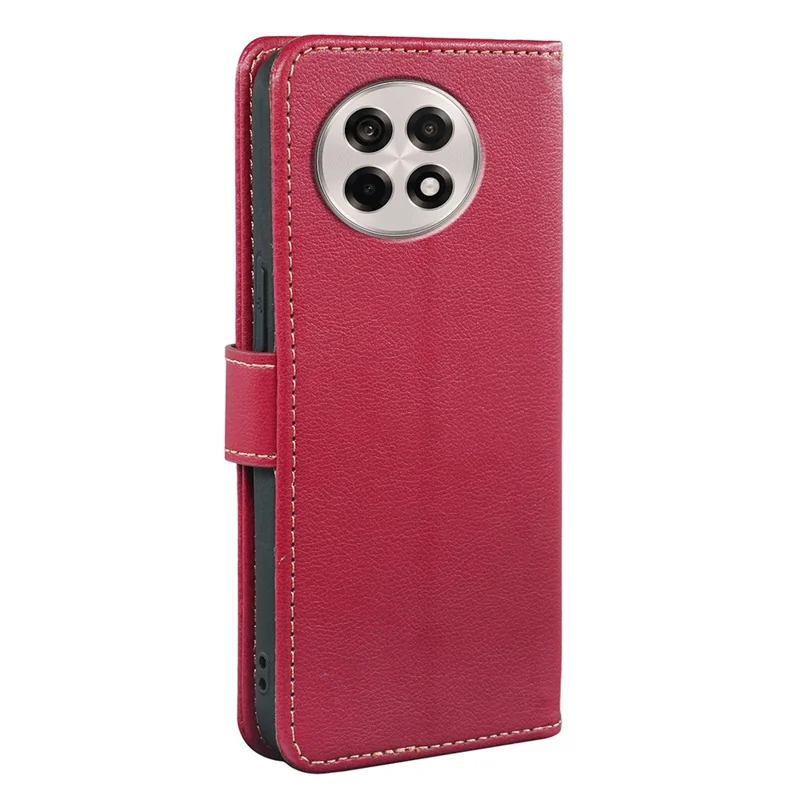 Étui portefeuille pour OnePlus Ace 5 5G / Ace 5 Pro 5G / 13R 5G avec blocage RFID, texture de cuir façon litchi, fermeture magnétique - Rouge