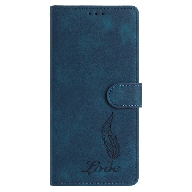 For iPhone 17 Hoesje met Afdruk van Veer PU Leer Portemonnee Telefoonhoesje met Polsbandje - Donkerblauw