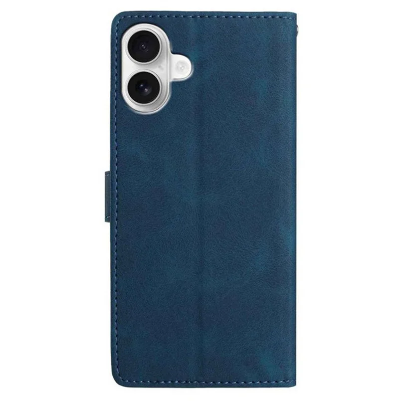 For iPhone 17 Hoesje met Afdruk van Veer PU Leer Portemonnee Telefoonhoesje met Polsbandje - Donkerblauw