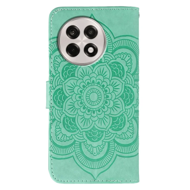 Cover per OnePlus Ace 5 5G / Ace 5 Pro 5G / 13R 5G con Strass, Design Mandala Stampato in Pelle PU con Cinturino da Polso - Verde