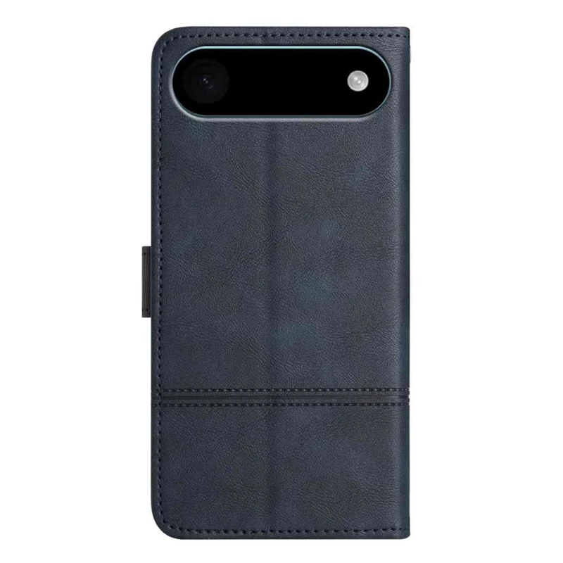 Capa de couro PU com textura de couro de vaca impressa para iPhone 17 Air Wallet - Azul