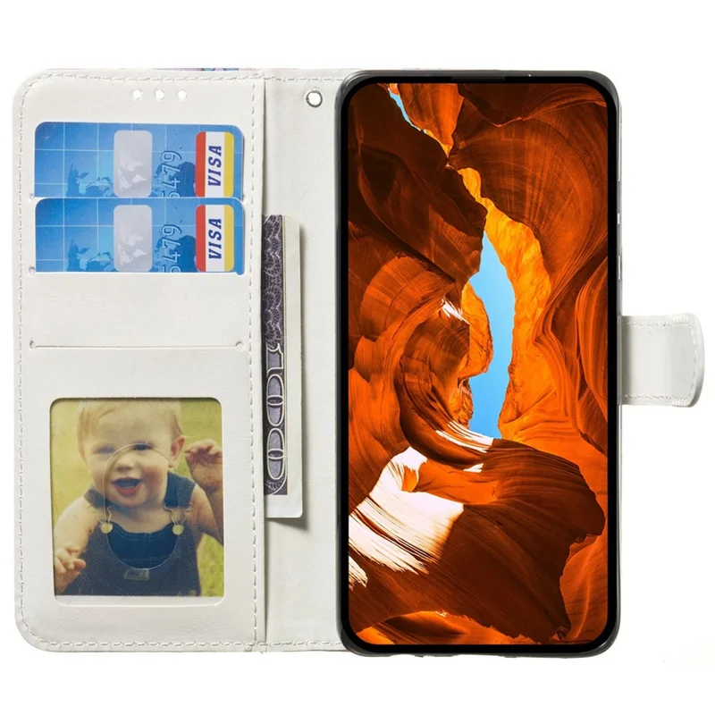 Til iPhone 17 Pro Max Case Mønster Læder Wallet Telefonbeskyttelse med Snor - Blå Ugle