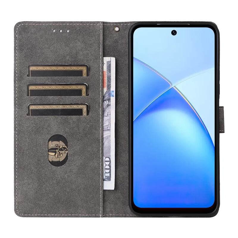 For Infinix Smart 10 Plus Case Wallet RFID Blocking PU Leather Phone Cover Stand with Strap - Black