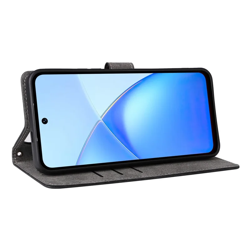 For Infinix Smart 10 Plus Case Wallet RFID Blocking PU Leather Phone Cover Stand with Strap - Black