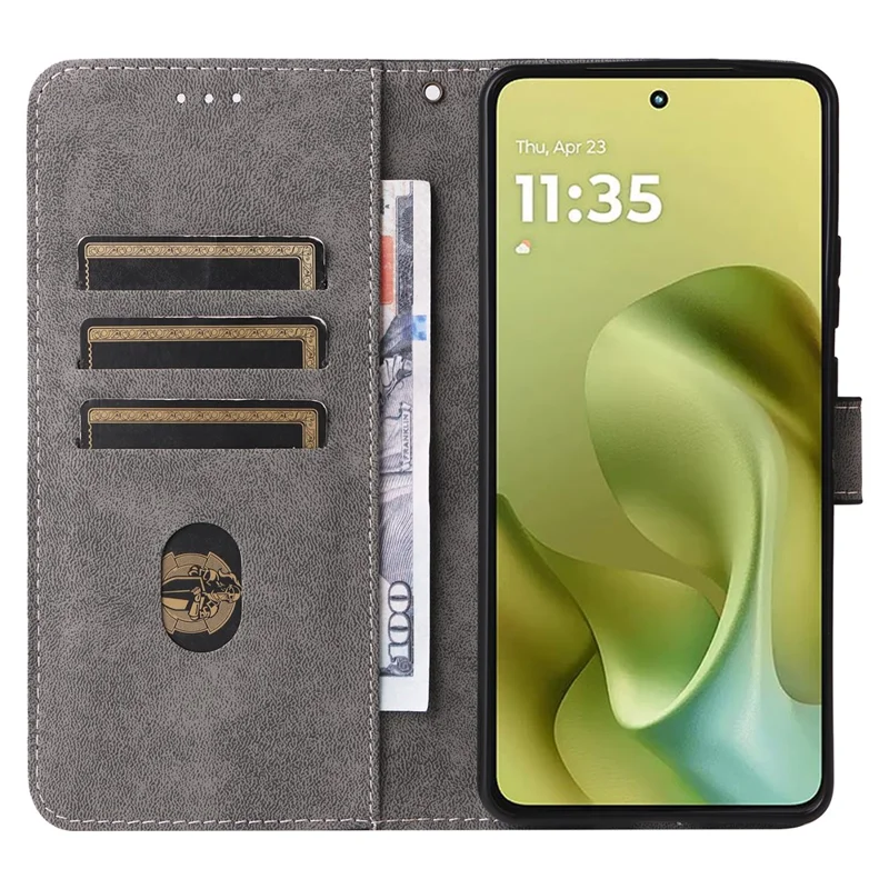 For Motorola Moto G86 5G Case Wallet RFID Blocking PU Leather Phone Cover Stand with Strap - Black