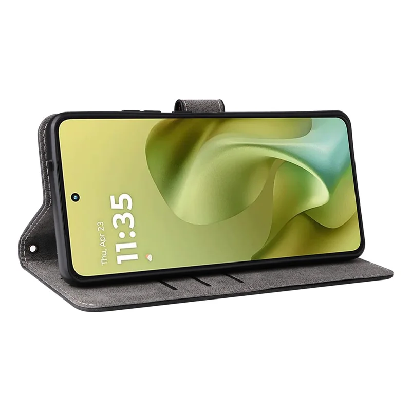 Cover a portafoglio per Motorola Moto G86 Power 5G con blocco RFID, in pelle PU, con supporto e cinturino - Nero