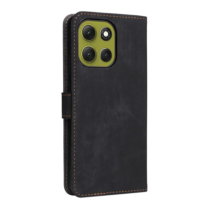 Cover a portafoglio per Motorola Moto G86 Power 5G con blocco RFID, in pelle PU, con supporto e cinturino - Nero