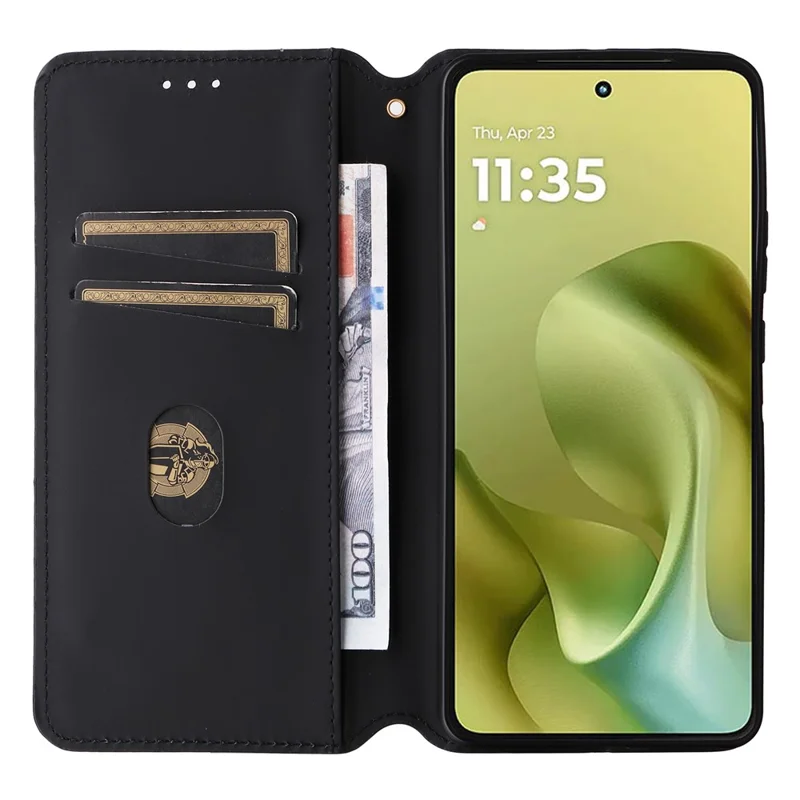 Pour Motorola Moto G86 Power 5G Étui Portefeuille en Cuir Imprimé Losange - Marron