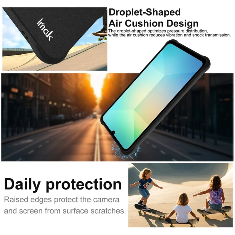 Чехол IMAK для Samsung Galaxy A07 из ТПУ с противоударной защитой - Матовый черный