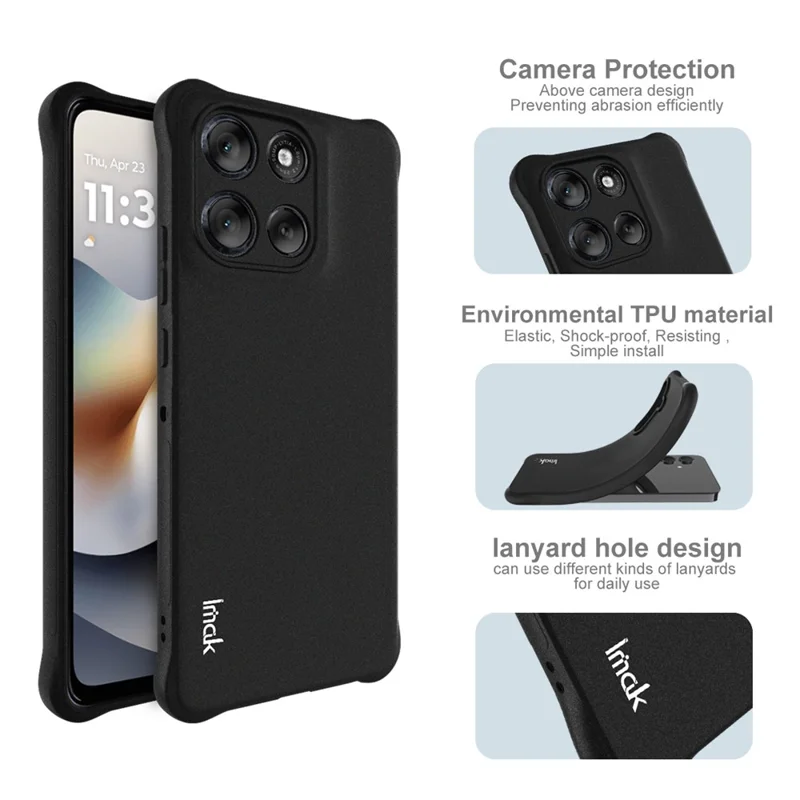 Funda IMAK para Motorola Moto G86 5G de TPU con Protección Antichoque - Negro Mate