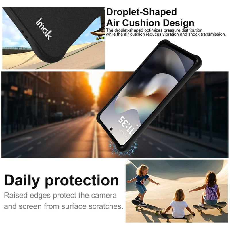 Funda IMAK para Motorola Moto G86 5G de TPU con Protección Antichoque - Negro Mate