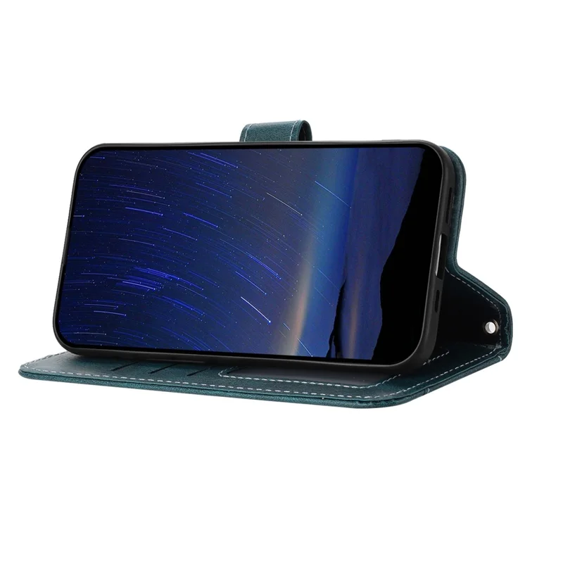 Cover per Samsung Galaxy A07 / A06 5G con Portafogli e Tasca con Cerniera in Pelle, Cinturino da Polso - Verde Scuro
