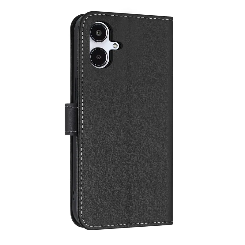 For Samsung Galaxy A07 4G / A06 4G / 5G Case Bowknot Decor Wallet Leather Phone Cover with Wrist Strap - Black