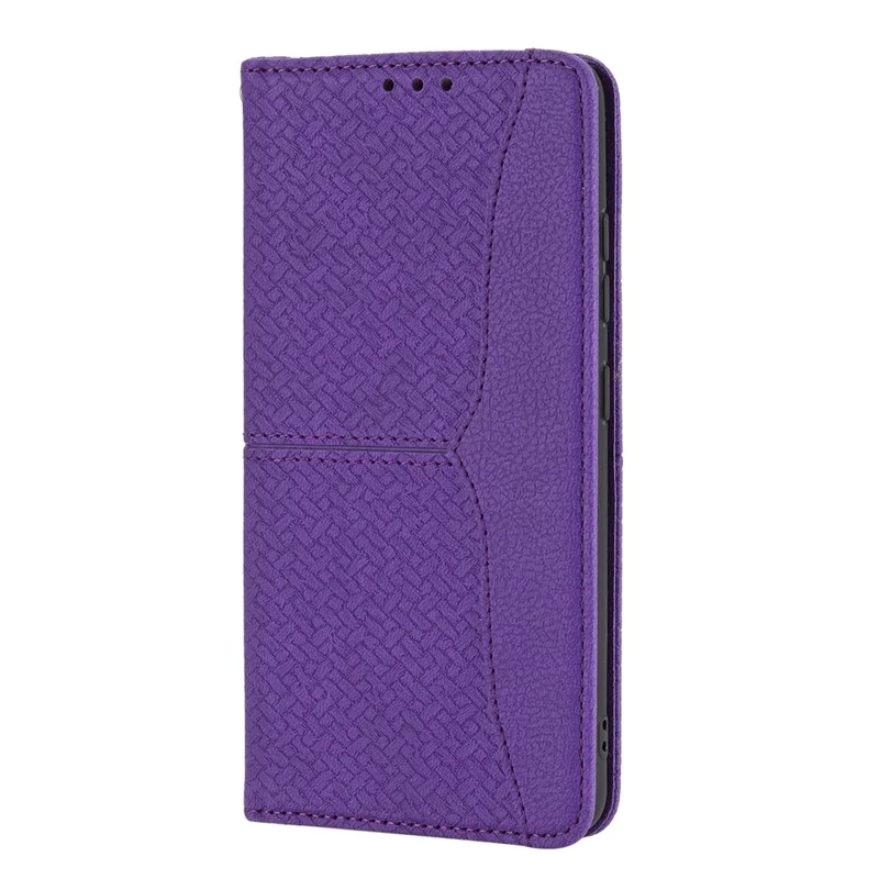 Cover per Samsung Galaxy A17 5G / A26 5G con Texture Intrecciata in Pelle PU, Portafoglio con Cinturino da Polso - Viola