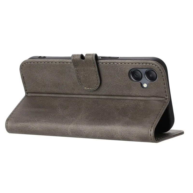 Per Samsung Galaxy A07 / A06 4G / 5G Custodia Motivo Gatto Felice Stampato Portafoglio in Pelle Custodia per Telefono - Grigio