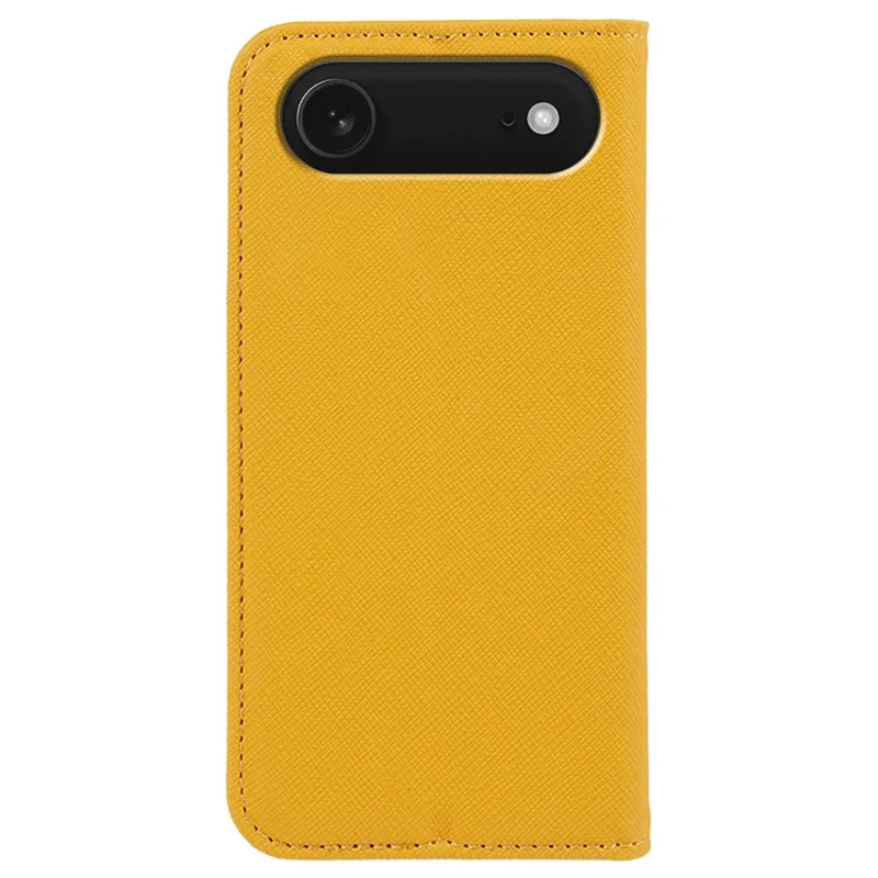 Für iPhone 17 Air Hülle Gekreuzte Textur Ledertelefon-Schutzhülle mit verborgener Magnethalterung - Gelb
