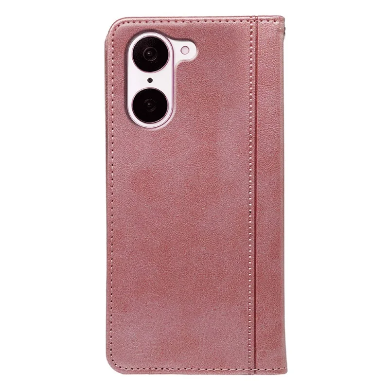 For OnePlus Nord CE5 5G / Ace 5 Racing 5G Case Hidden Magnetic Closure Calf Texture Leather Phone Cover - Rose Gold