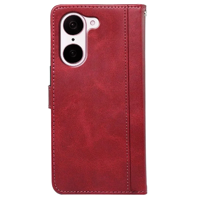 Capa para OnePlus Nord CE5 5G / Ace 5 Racing 5G em Couro Texturizado com Suporte e Estilo de Livro - Vermelho
