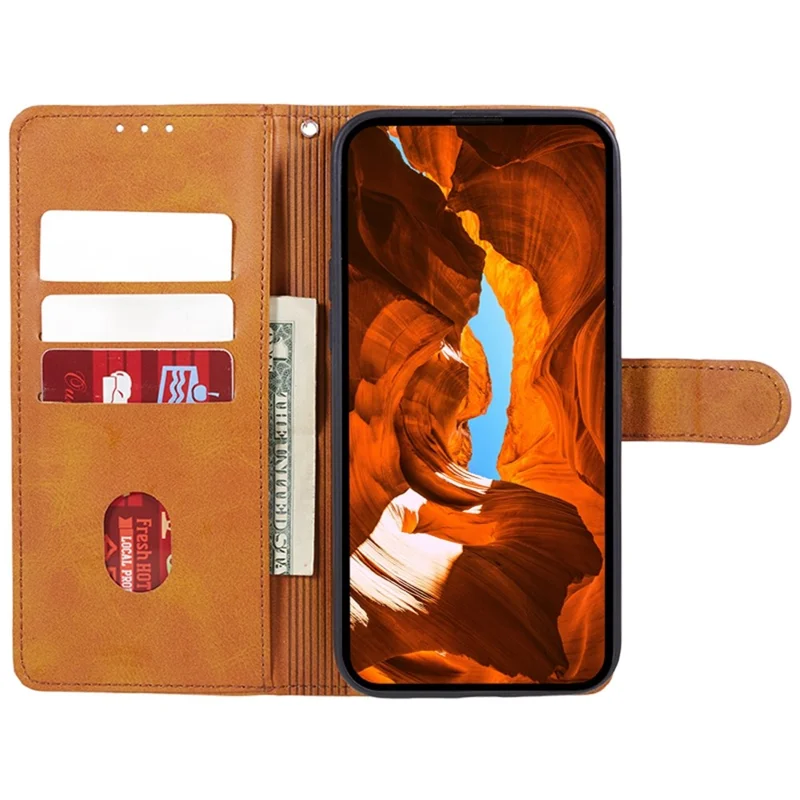 Cover per OnePlus Nord CE5 5G / Ace 5 Racing 5G in Pelle PU con Texture di Vitello, Portafoglio con Cinturino da Polso - Khaki