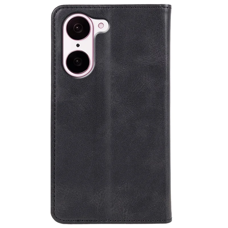 For OnePlus Nord CE5 5G Case Strong Magnetic PU Leather Phone Cover Calf Texture - Black