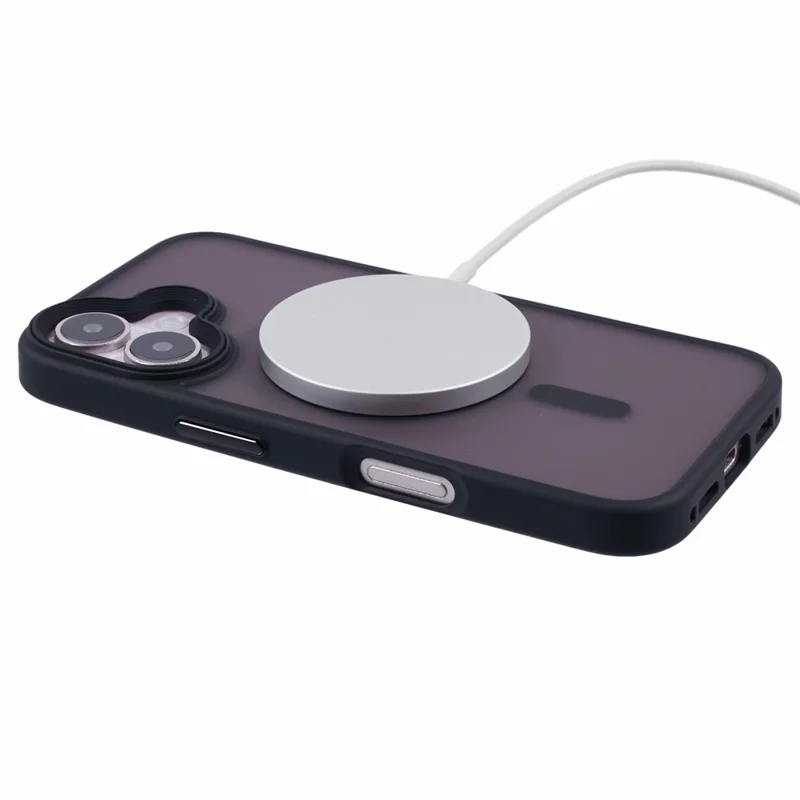 For iPhone 17 Case Compatible with MagSafe TPU + PC Rubberized Finish Phone Cover - Black