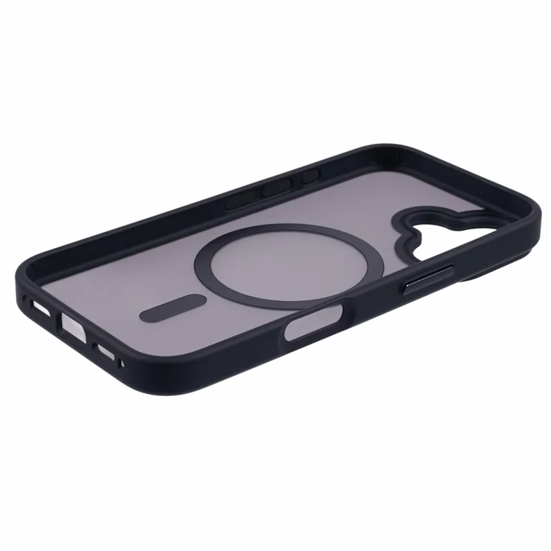 For iPhone 17 Case Compatible with MagSafe TPU + PC Rubberized Finish Phone Cover - Black