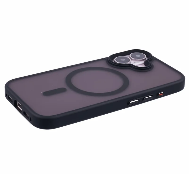 For iPhone 17 Case Compatible with MagSafe TPU + PC Rubberized Finish Phone Cover - Black