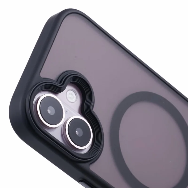 For iPhone 17 Case Compatible with MagSafe TPU + PC Rubberized Finish Phone Cover - Black