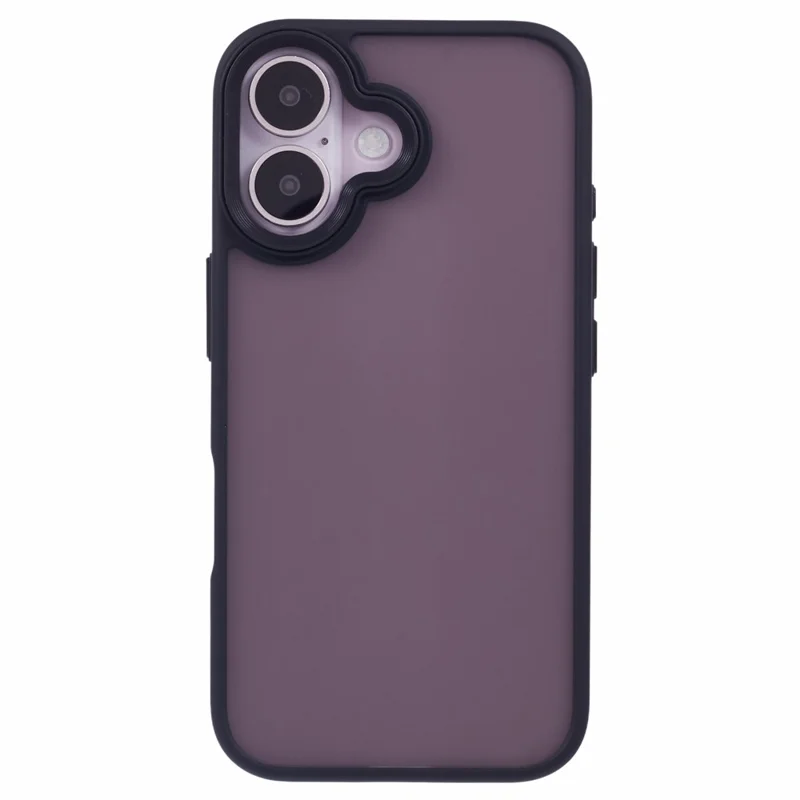 For iPhone 17 Case Shockproof TPU + PC Phone Back Cover with Metal Buttons - Black