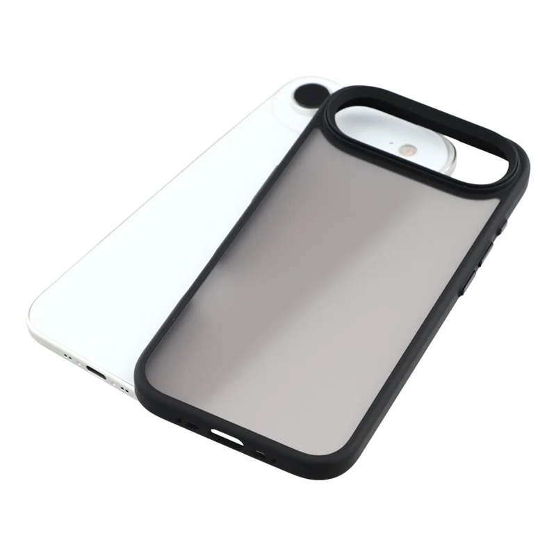 Чехол для iPhone 17 Air с противоударной защитой TPU + PC с металлическими кнопками - Черный