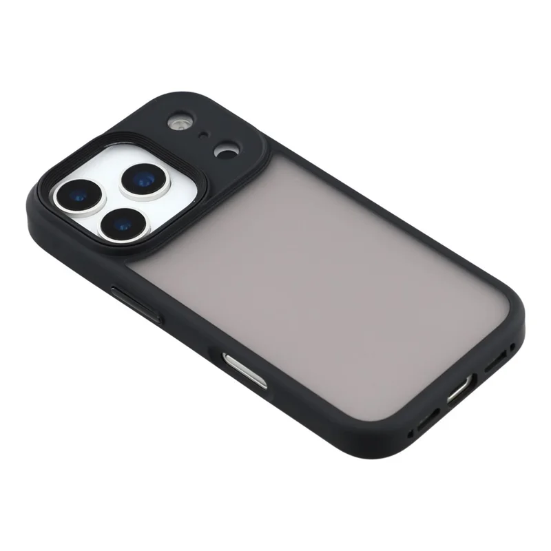 Für iPhone 17 Pro Hülle Stoßfest TPU + PC Handyrückseite mit Metallknöpfen - Schwarz
