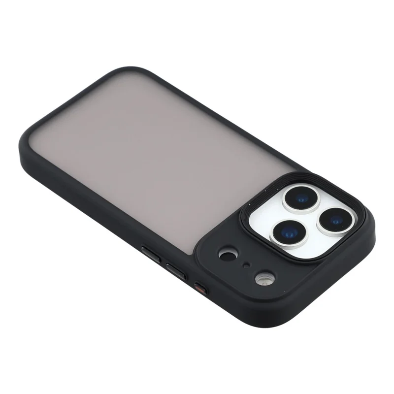 Für iPhone 17 Pro Hülle Stoßfest TPU + PC Handyrückseite mit Metallknöpfen - Schwarz