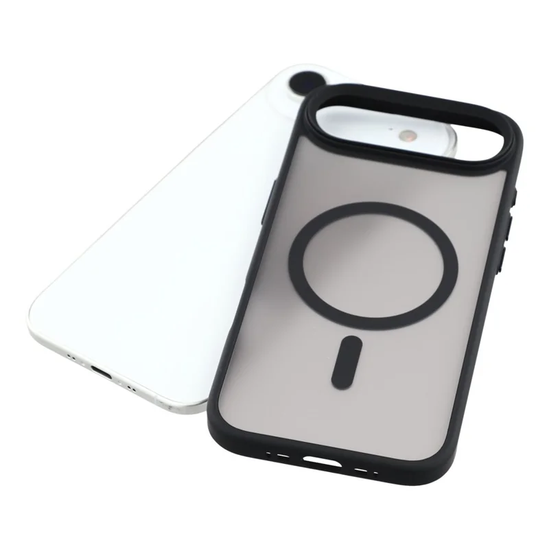 For iPhone Air Case Compatibel met MagSafe TPU + PC Rubberen Afwerking Telefoonhoes - Zwart