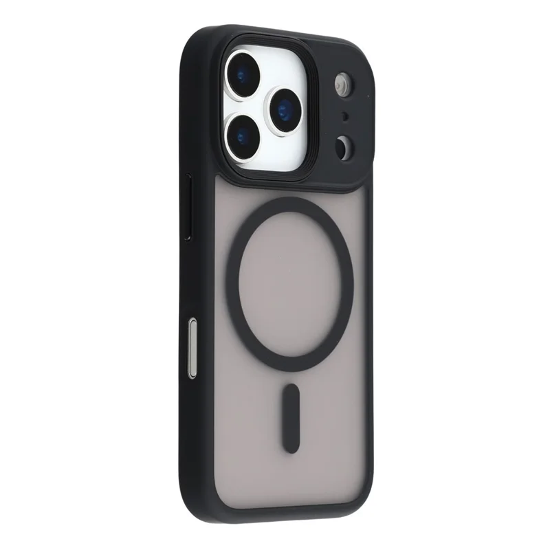 Für iPhone 17 Pro Hülle kompatibel mit MagSafe TPU + PC Gummierte Oberfläche Telefonabdeckung - Schwarz
