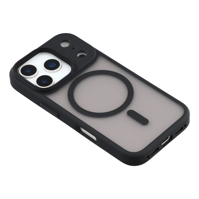 Für iPhone 17 Pro Hülle kompatibel mit MagSafe TPU + PC Gummierte Oberfläche Telefonabdeckung - Schwarz