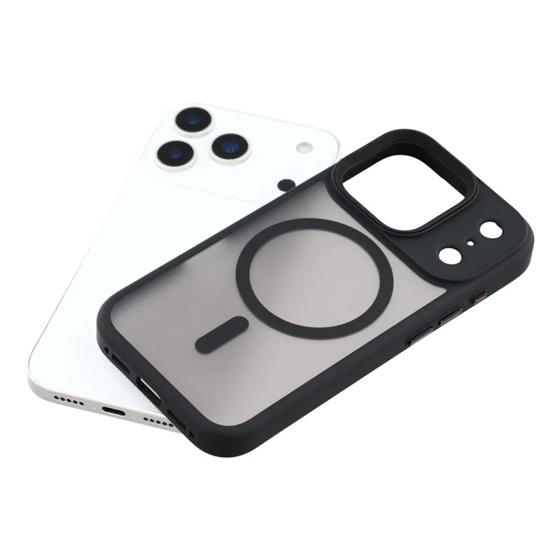 Für iPhone 17 Pro Hülle kompatibel mit MagSafe TPU + PC Gummierte Oberfläche Telefonabdeckung - Schwarz