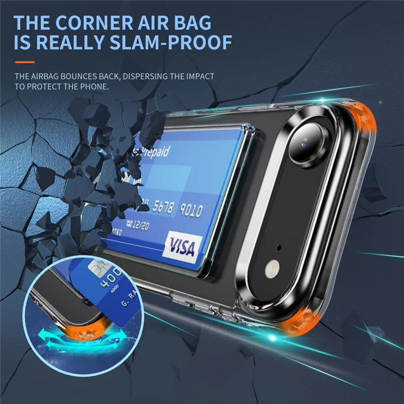 For iPhone Air Case Protective TPU Phone Cover with Card Holder