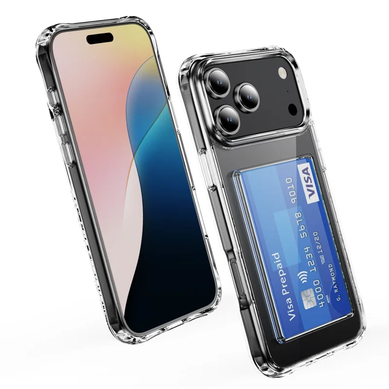 For iPhone 18 Pro / 17 Pro Case Protective TPU Phone Cover with Card Holder