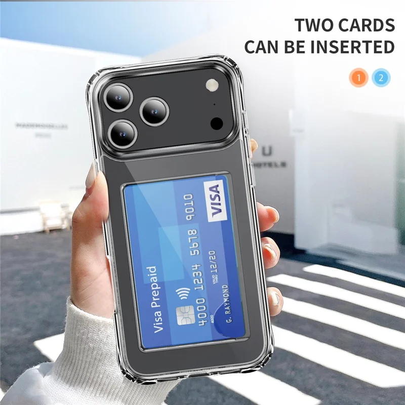 For iPhone 18 Pro / 17 Pro Case Protective TPU Phone Cover with Card Holder