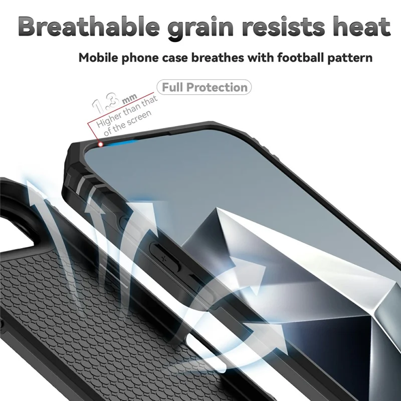 Pour iPhone 17 Étui Air en PC + TPU avec Protection d'Objectif et Béquille - Noir