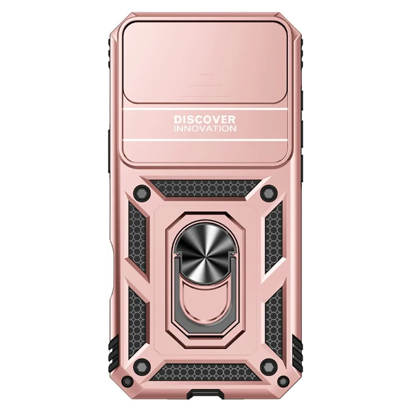 For iPhone Air Case PC + TPU Phone Cover with Lens Protection Kickstand - Rose Gold