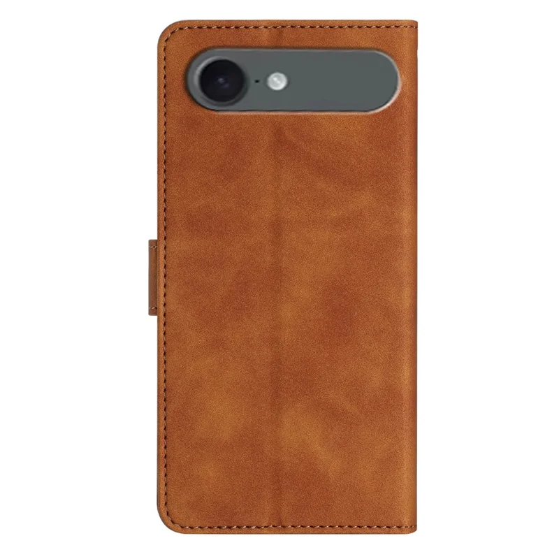 For iPhone 17 Air Case Imprinted Butterfly Leather Wallet Phone Cover with Hand Strap - Brown