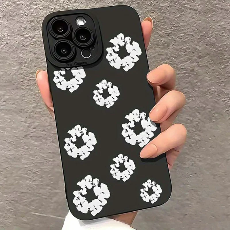 Für iPhone 13 Pro Max Hülle Weißes Blumenmuster TPU Handyhülle