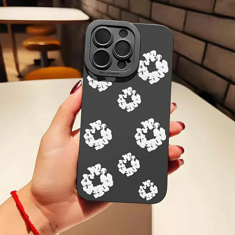 Für iPhone 13 Pro Max Hülle Weißes Blumenmuster TPU Handyhülle