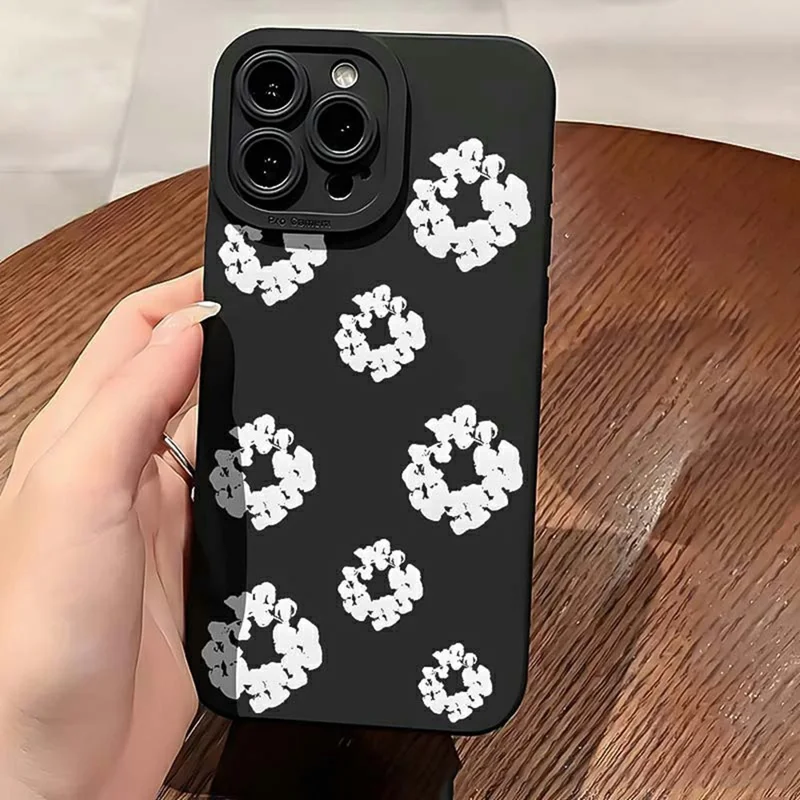 Für iPhone 13 Pro Max Hülle Weißes Blumenmuster TPU Handyhülle
