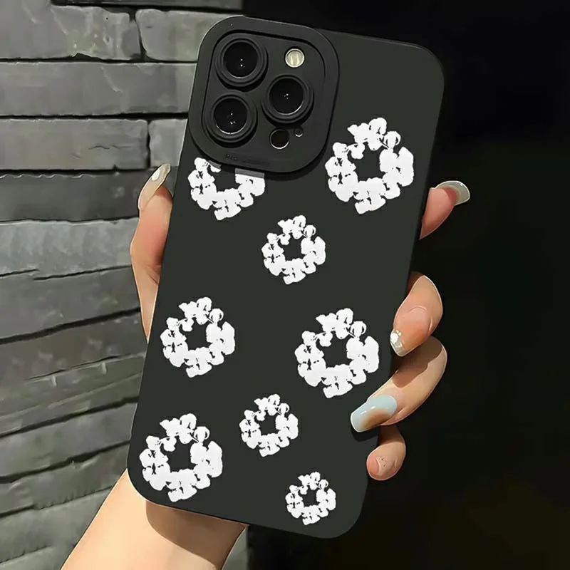 Étui pour iPhone 14 Pro Max Motif Floral Blanc Housse de Protection en TPU