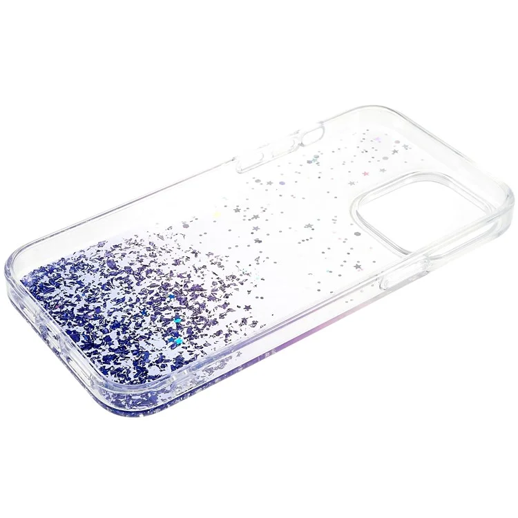 DFANS Starlight Shining Series Para Iphone 14 Pro Glittery Decor Design Caso Protetor PC+TPU Anti-scratch Tampa - Roxo