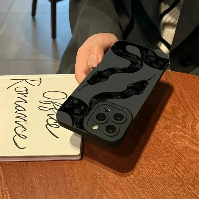 For iPhone 15 Pro Max Case Snake Pattern TPU Phone Cover