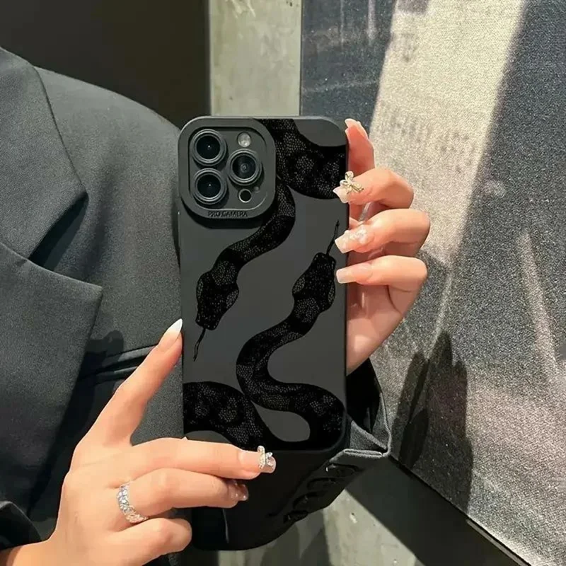 For iPhone 14 Pro Case Snake Pattern TPU Phone Cover