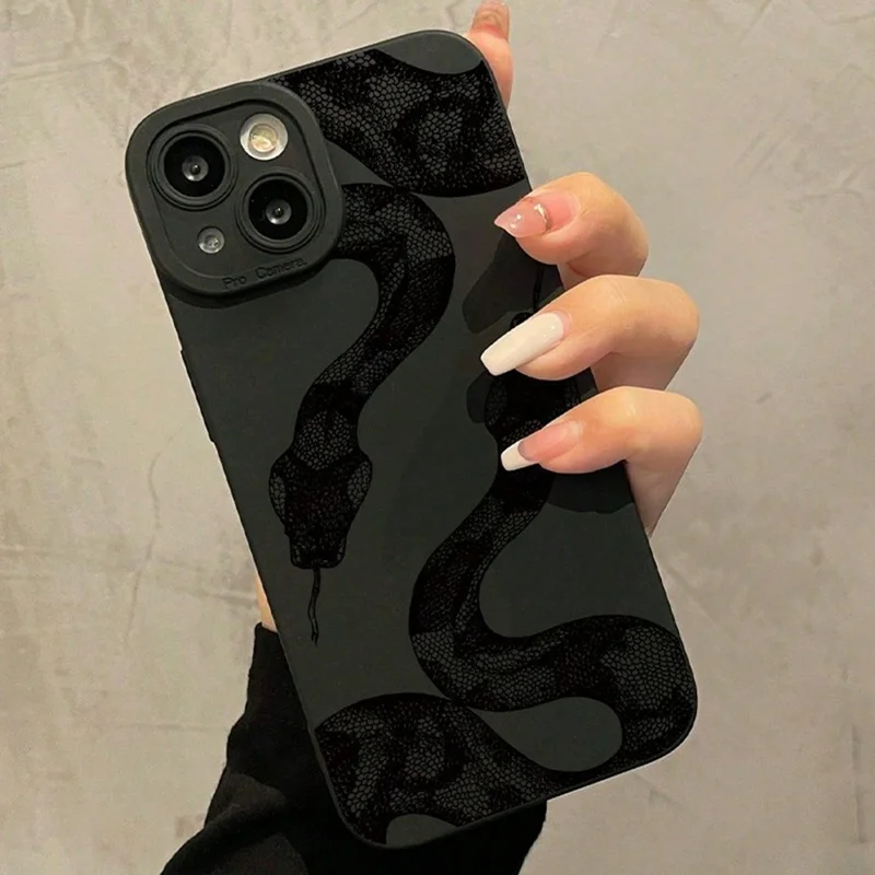 Cover per iPhone 14 con Motivo a Serpente in TPU